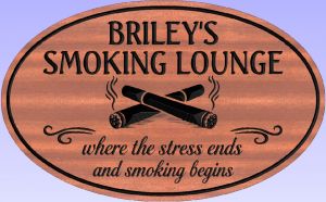 Brileys Smoking Lounge sign